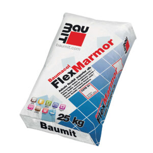 adeziv flexibil alb pentru interior exterior marmura terase bazine fatade baumit fexmarmor sac 25kg