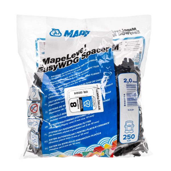 Distantieri 2.0 mm sistemul de nivelare si placare gresie faianta placi ceramice scule Mapei Mapelevel Easy WDG Spacer M mapei md punga