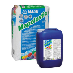 Hidroizolare bicomponenta pe baza de ciment exterior interior terase bai piscine Mapei Mapelastic 24kg+8kg mapei md