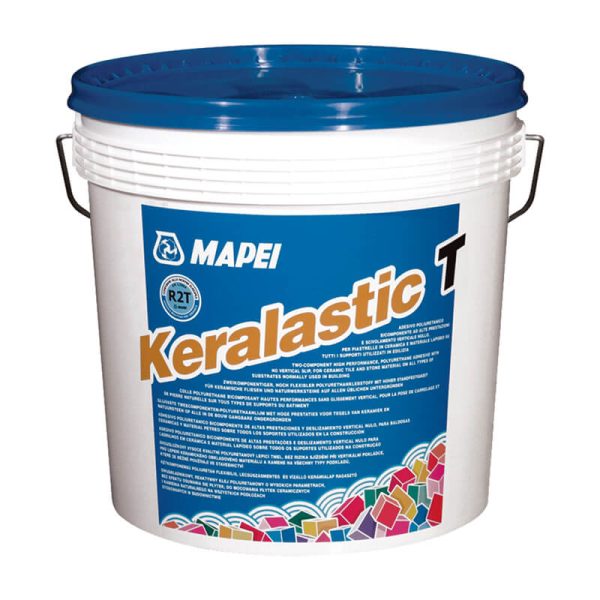 Adeziv poliuretanic bicomponent tixotrop pentru orice tip de placi ceramice piatra naturala pentru suporturi absorbante neabsorbante deformabile Mapei Keralastic T 10kg mapei md