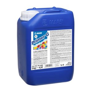Grund amorsa acrilica pentru suporturi absobante reduce uniformizeaza absorbtia fixeaza praful fin Mapei Primer G 5 kg mapei md