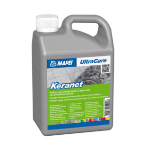 Solutie concentrat pe baza de acid pentru curatarea urmelor de ciment sare calcar rugina de pe placi ceramice Mapei Ultracare Keranet 1 l mapei md